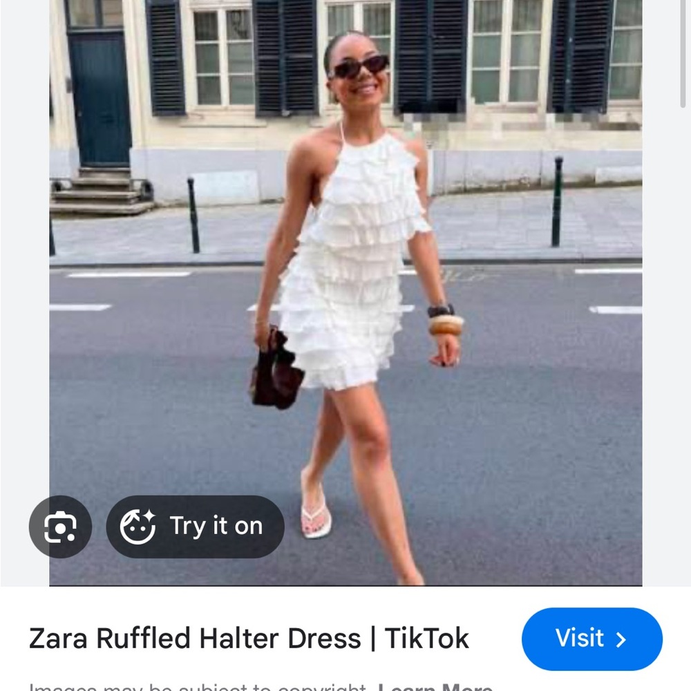 Zara ruffled halter dress